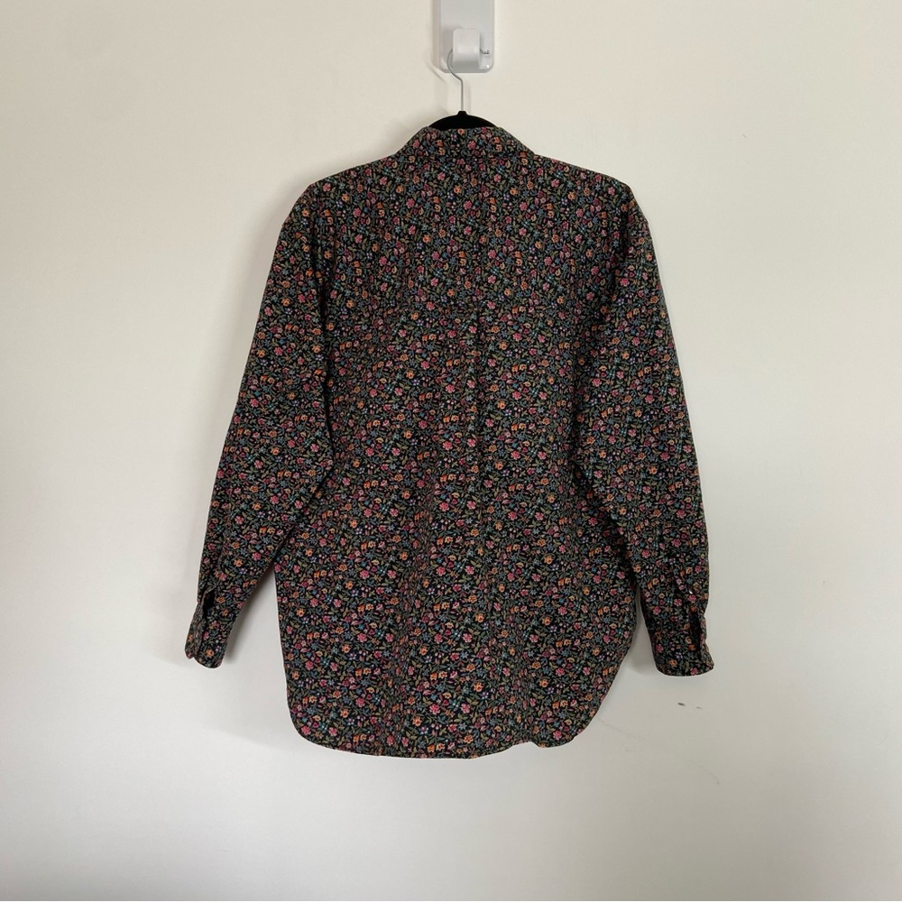 Liz Sport Shirt Button Up Ditzy Floral Print Long Sleeve - Picture 7 of 12
